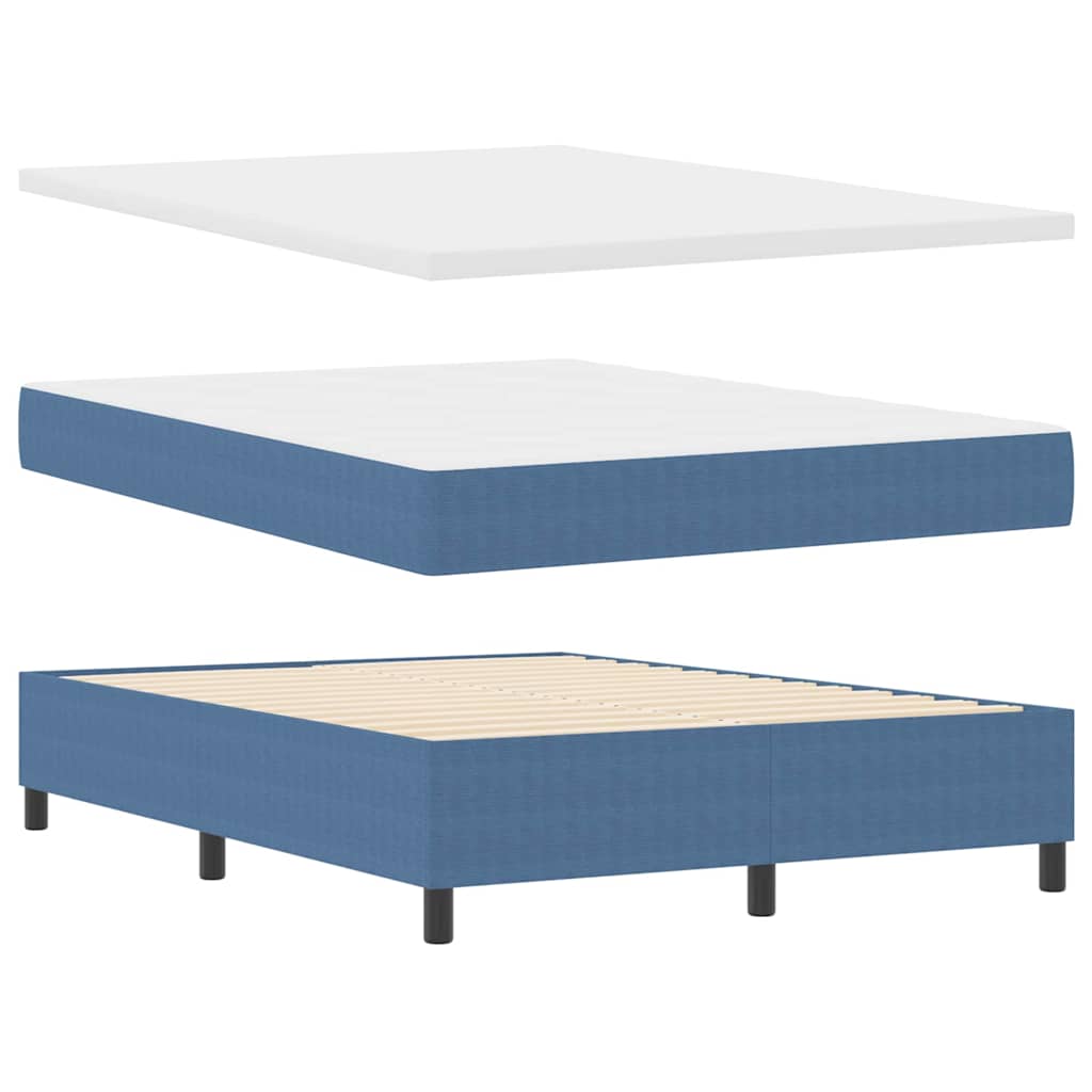 Boxspringbett Blau Und Weiß 203 X 160 X 60 Cm Cordstoff