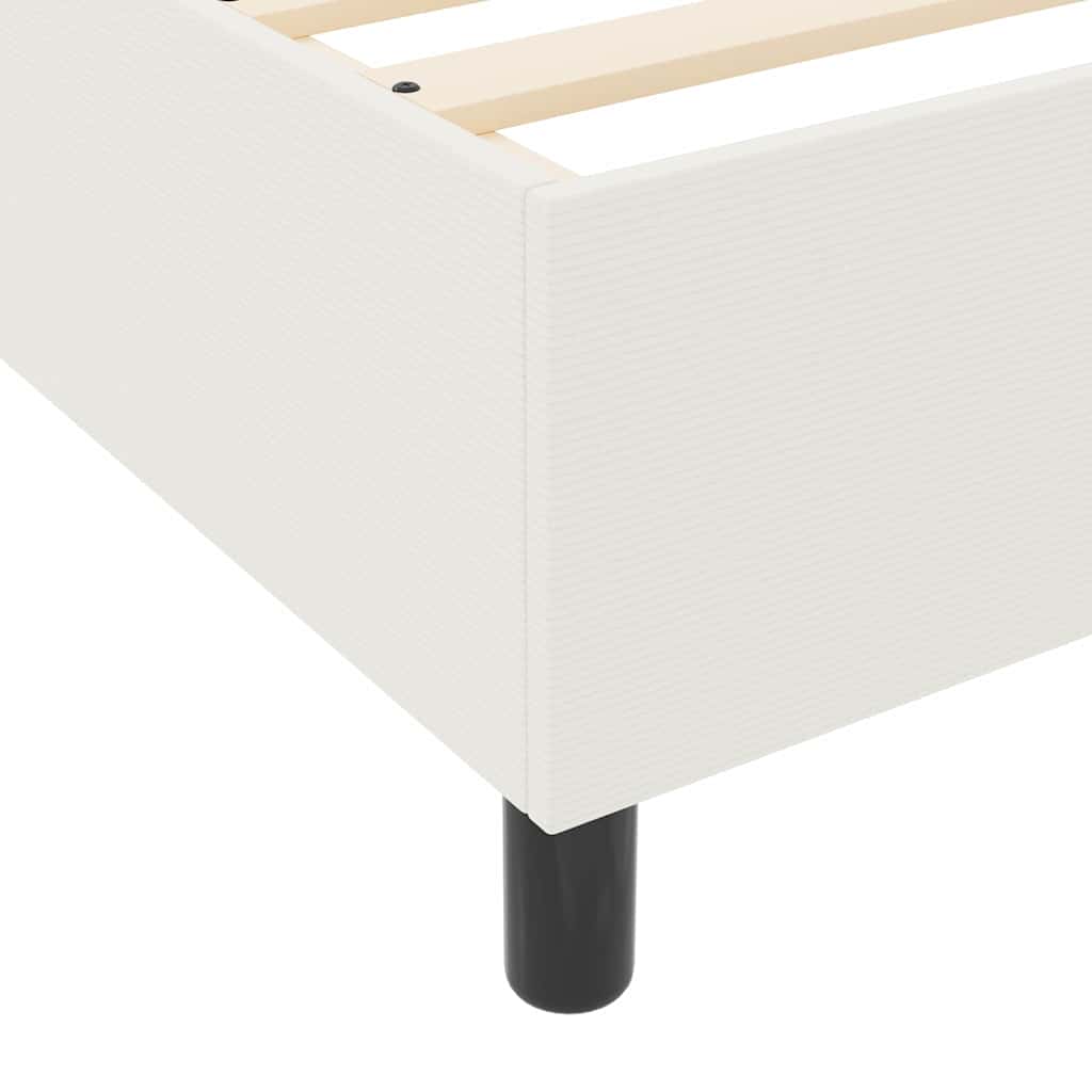 Boxspringbett Creme Und Weiß 203 X 200 X 60 Cm Cordstoff
