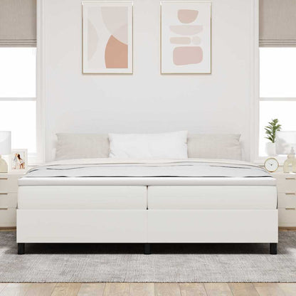 Boxspringbett Creme Und Weiß 203 X 200 X 60 Cm Cordstoff