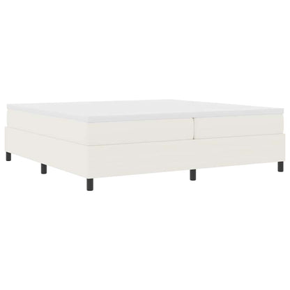 Boxspringbett Creme Und Weiß 203 X 200 X 60 Cm Cordstoff