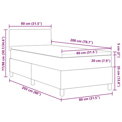 Boxspringbett Und Weiß 203 X 80 X 88 Cm Cordstoff