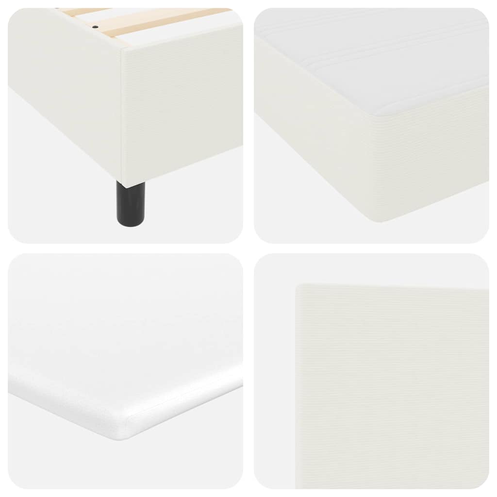 Boxspringbett Creme Und Weiß 203 X 200 X 128 Cm Cordstoff