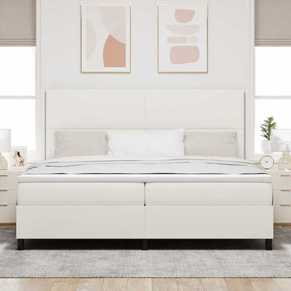 Boxspringbett Creme Und Weiß 203 X 200 X 128 Cm Cordstoff