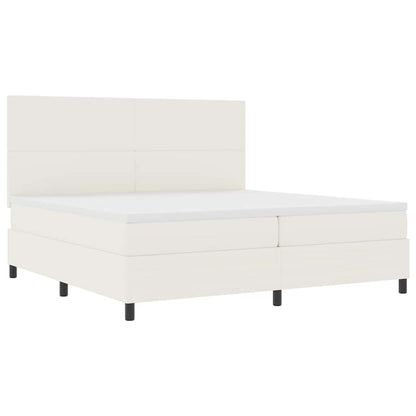 Boxspringbett Creme Und Weiß 203 X 200 X 128 Cm Cordstoff