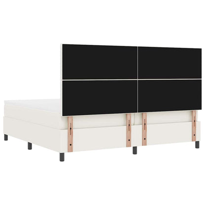 Boxspringbett Creme Und Weiß 203 X 200 X 128 Cm Cordstoff