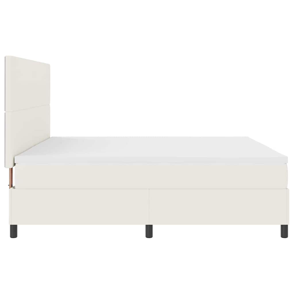 Boxspringbett Creme Und Weiß 203 X 200 X 128 Cm Cordstoff