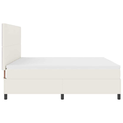 Boxspringbett Creme Und Weiß 203 X 200 X 128 Cm Cordstoff