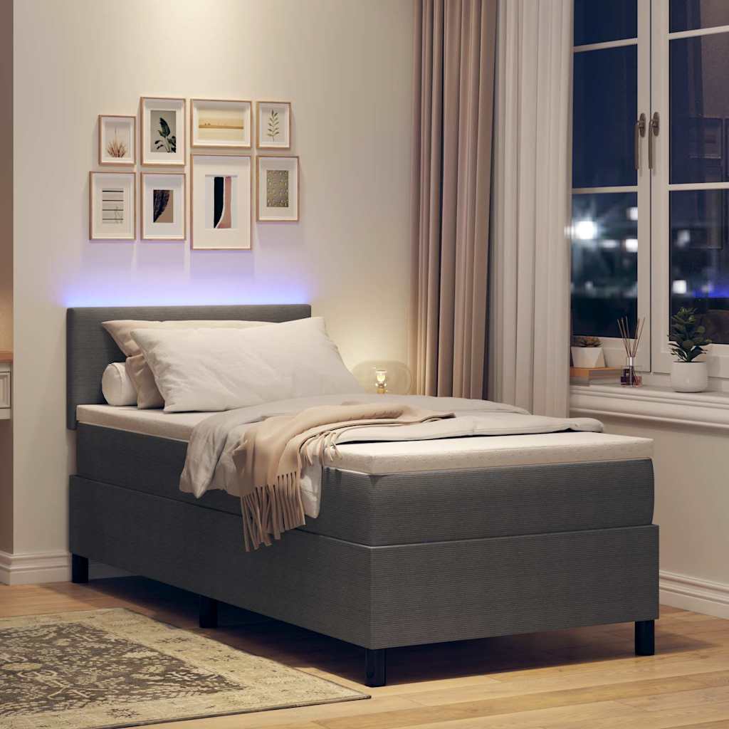 Boxspringbett Und Weiß 203 X 90 X 88 Cm Cordstoff