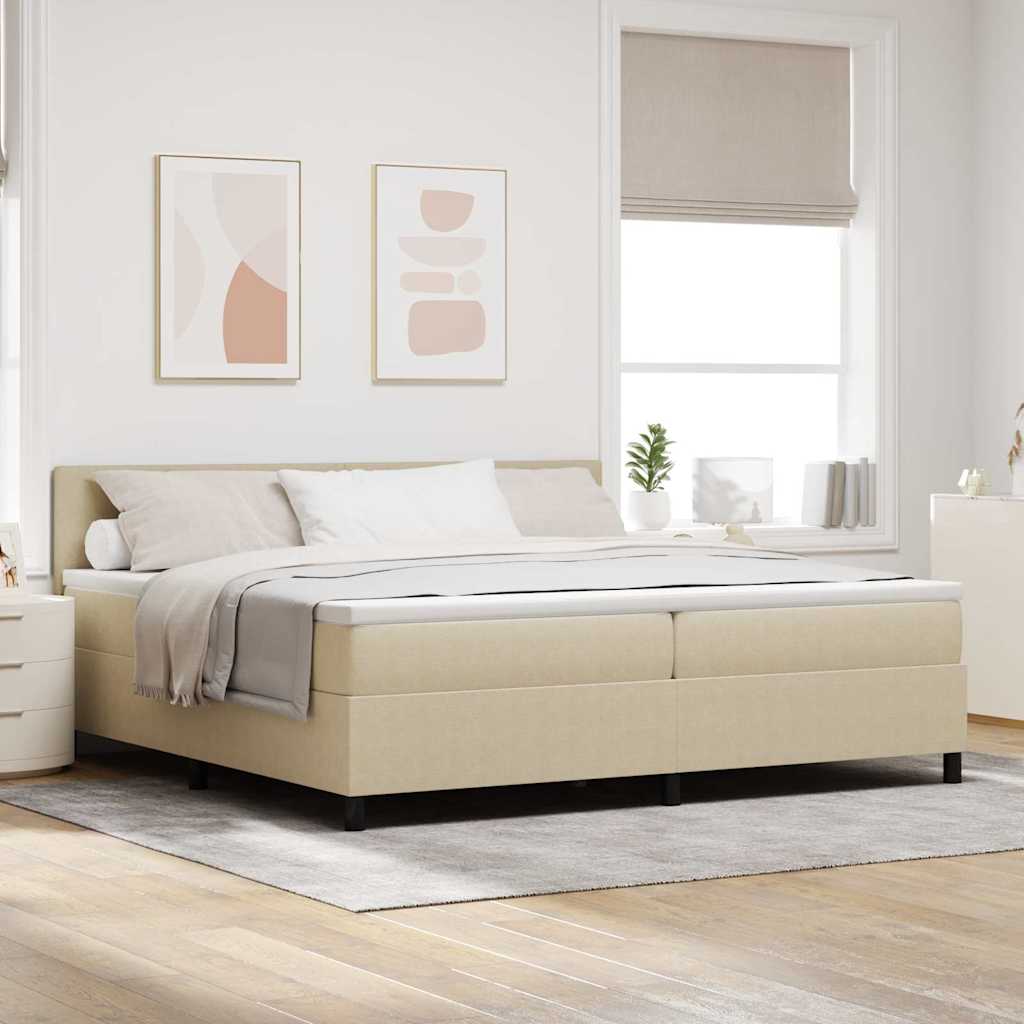 Boxspringbett Und Weiß 203 X 90 X 88 Cm Cordstoff
