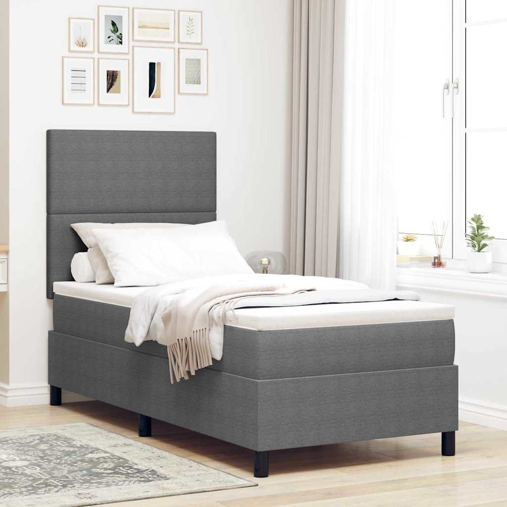 Boxspringbett Und Weiß 203 X 90 X 88 Cm Cordstoff