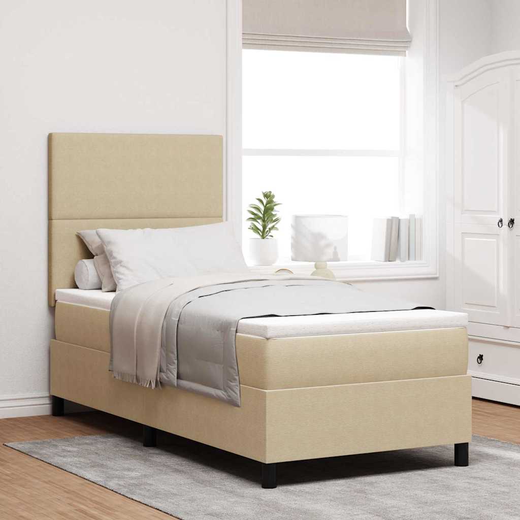 Boxspringbett Und Weiß 203 X 90 X 88 Cm Cordstoff