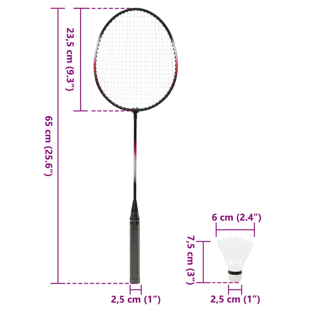 Badminton-Set Mit 2 Schlägern, Netz & Tasche 292X30X152 Cm