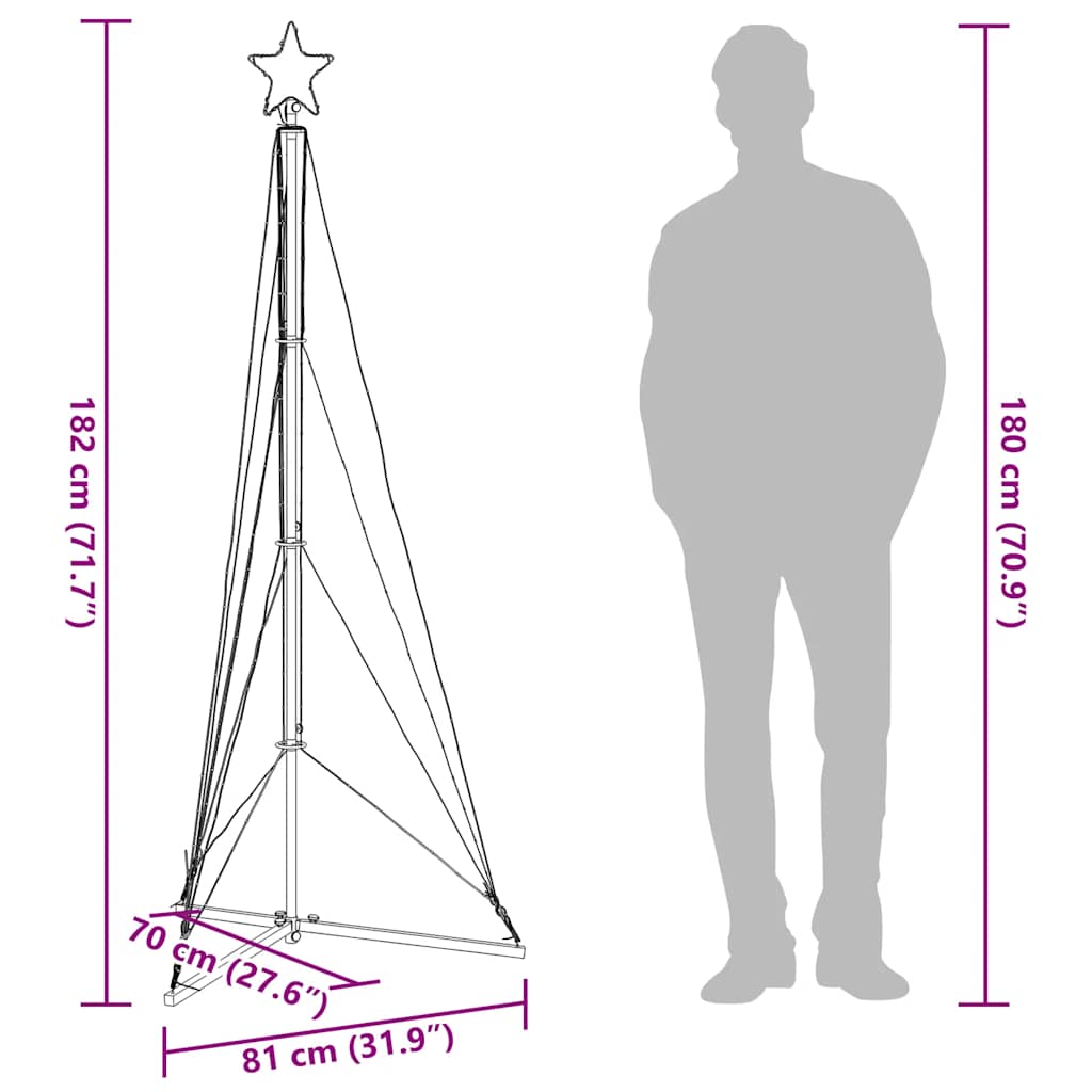Led Weihnachtsbaum 363 Leds 182 Cm
