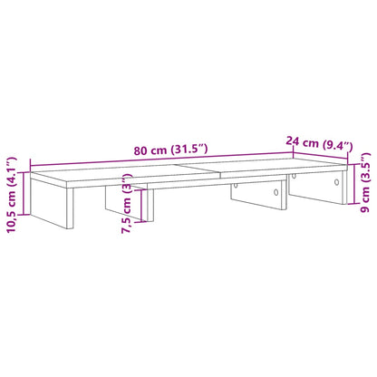 Monitorständer Verstellbar Sonoma-Eiche 80X24X10,5 Cm