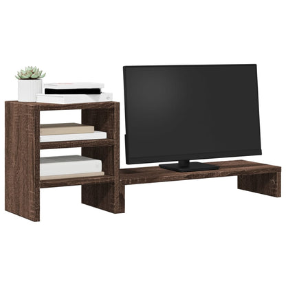Monitorständer Mit Schreibtisch-Organizer Braun Eichen-Optik