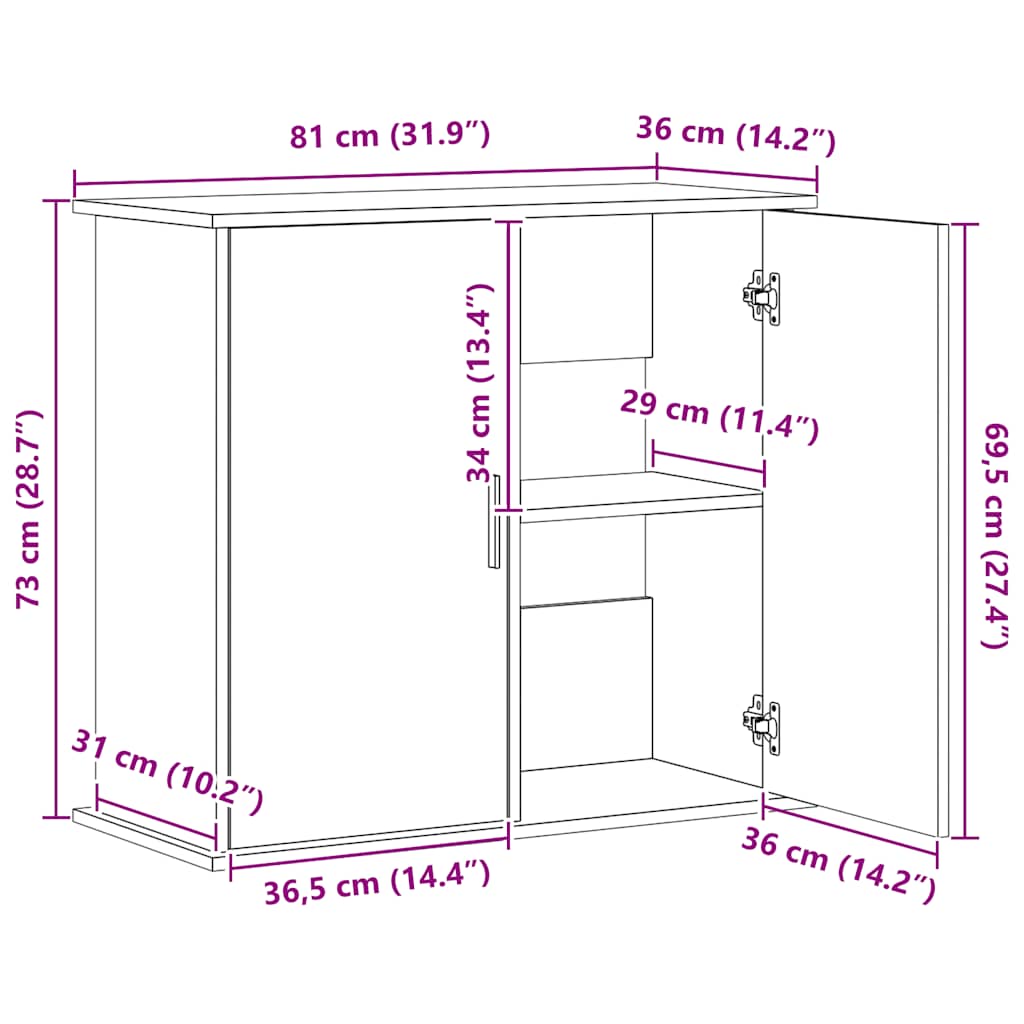 Aquariumständer Artisan Oak Holzwerkstoff