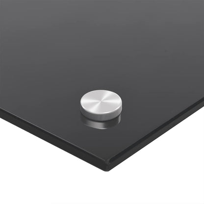 Küchenrückwände 2 Stk. Hartglas Schwarz