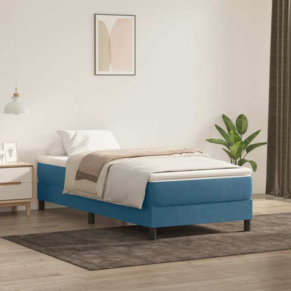 Boxspringbett Mit Matratze Samt Dunkelblau