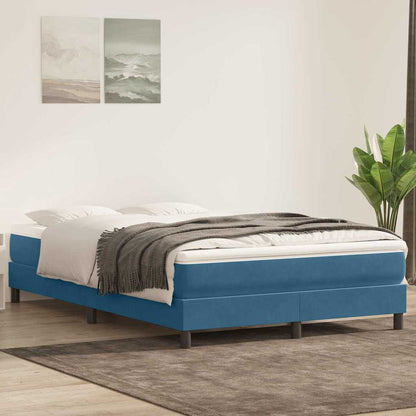 Boxspringbett Mit Matratze Samt Dunkelblau