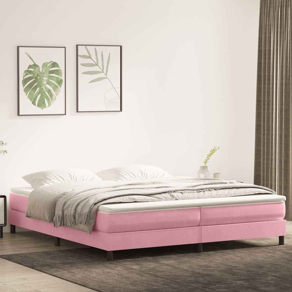Boxspringbett Mit Matratze Samt Rosa
