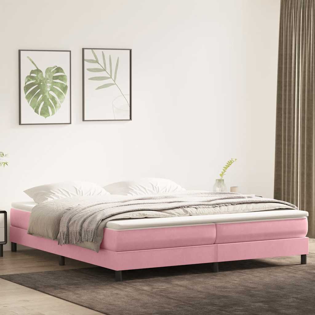 Boxspringbett Mit Matratze Samt Rosa