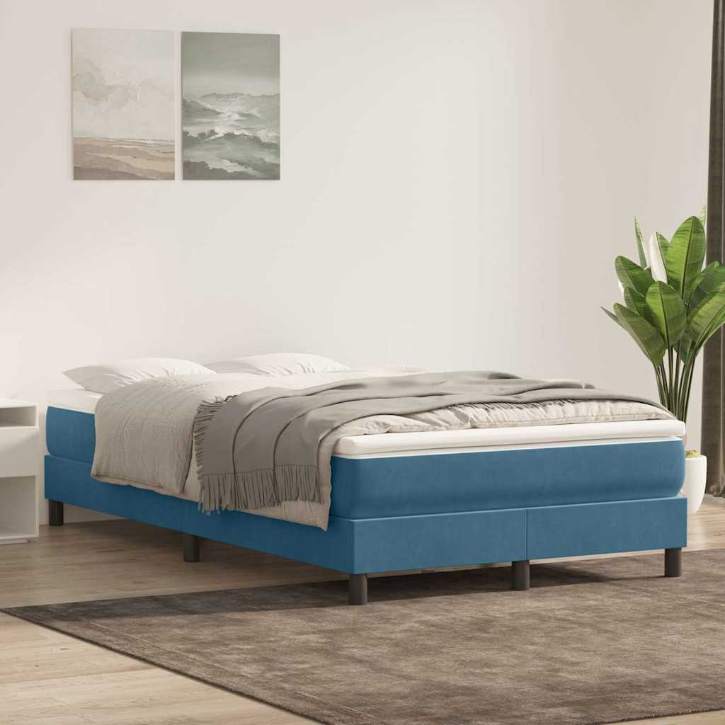 Boxspringbett Mit Matratze Samt Dunkelblau