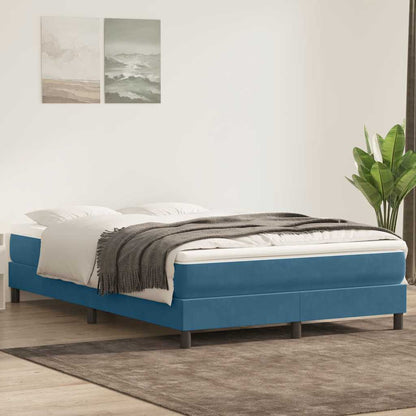 Boxspringbett Mit Matratze Samt Dunkelblau
