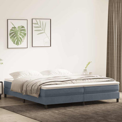 Boxspringbett Mit Matratze Samt Dunkelgrau