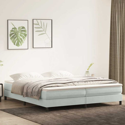 Boxspringbett Mit Matratze Samt Hellgrau