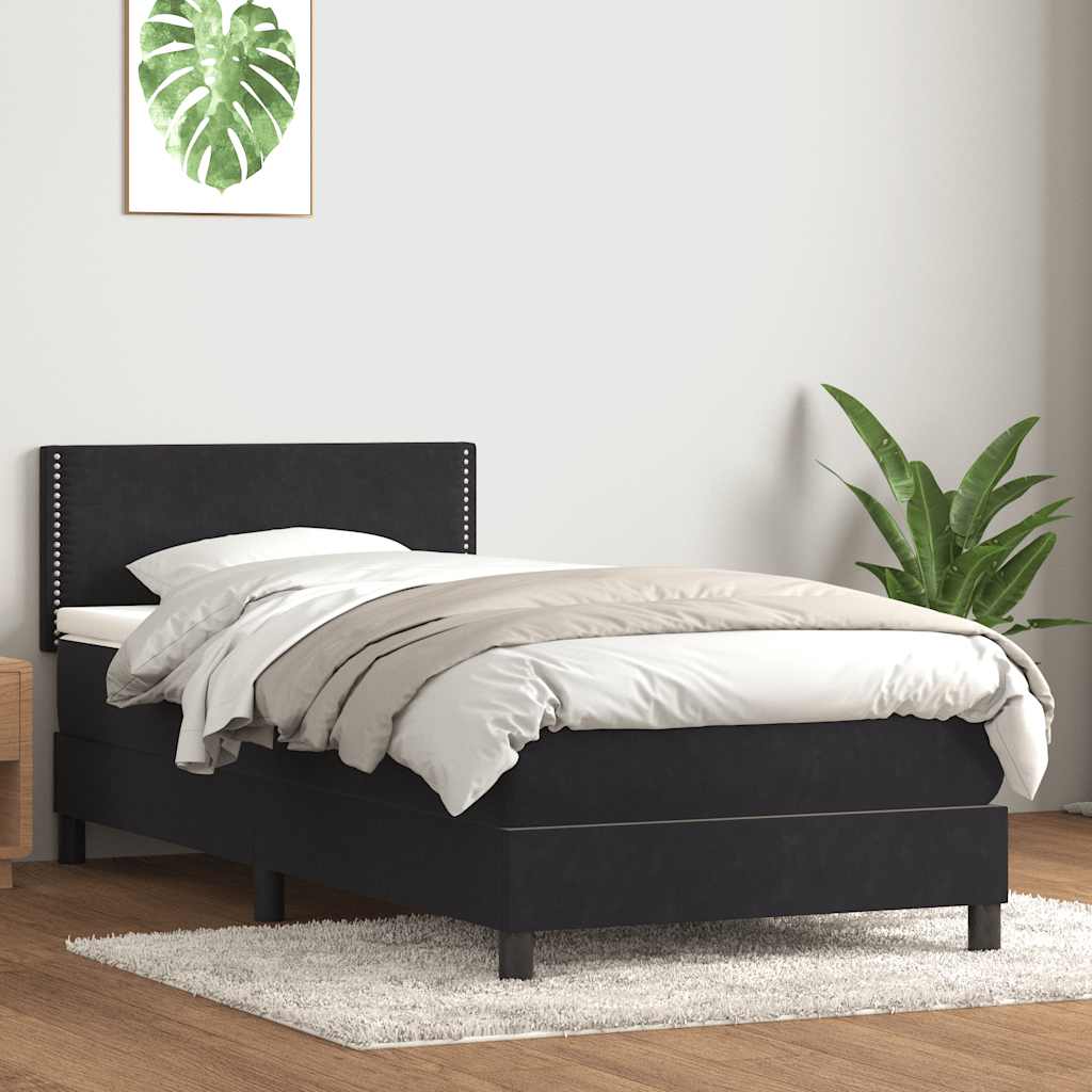 Boxspringbett Mit Matratze Samt Schwarz