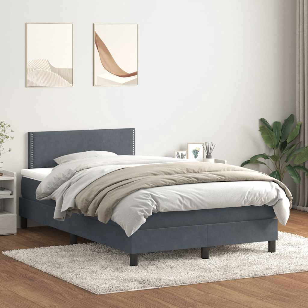 Boxspringbett Mit Matratze Samt Dunkelgrau
