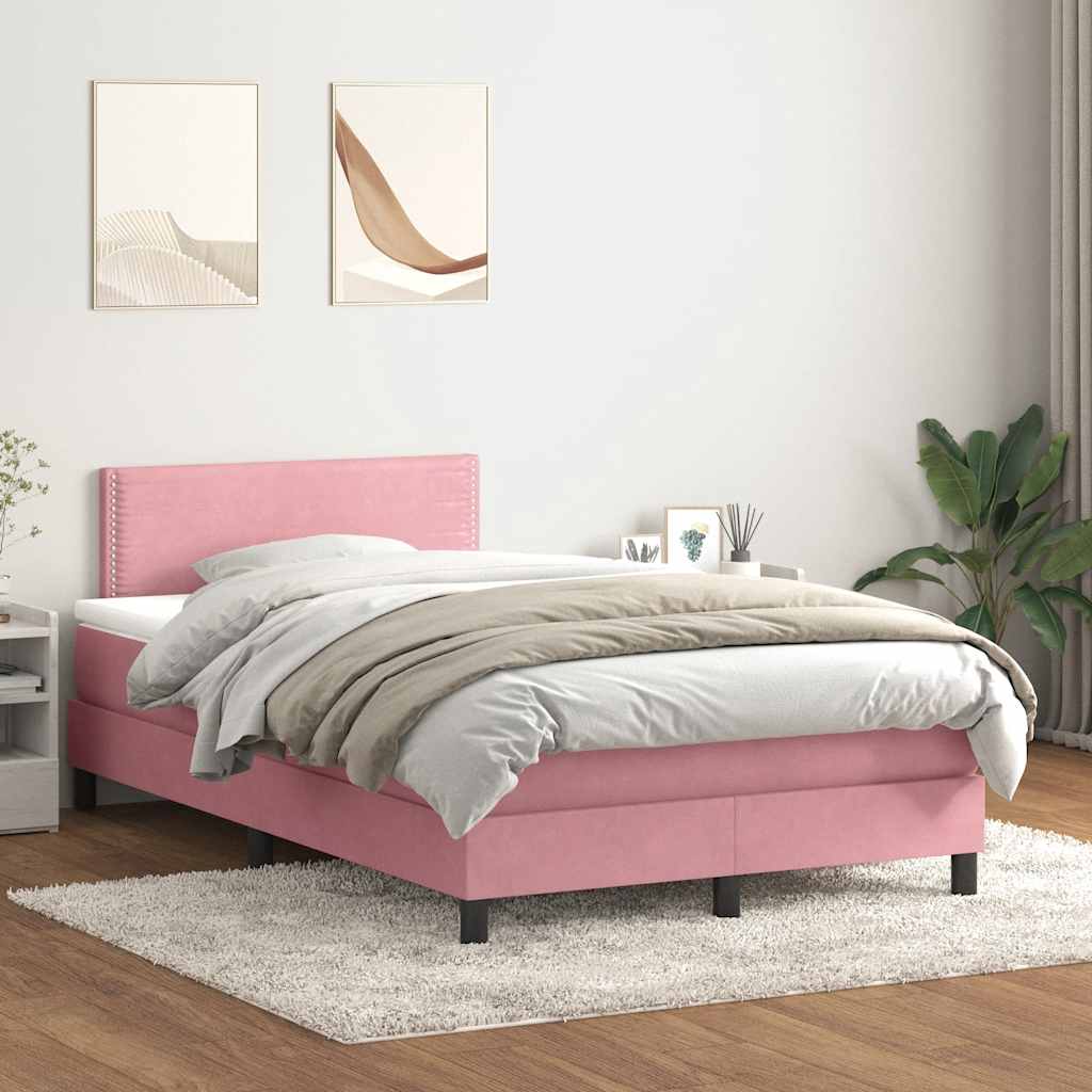 Boxspringbett Mit Matratze Samt Rosa