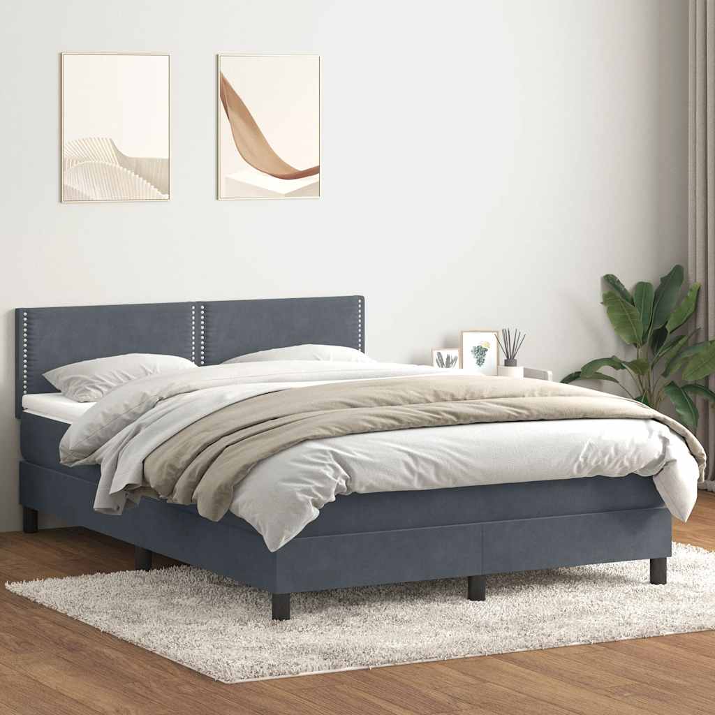 Boxspringbett Mit Matratze Samt Dunkelgrau