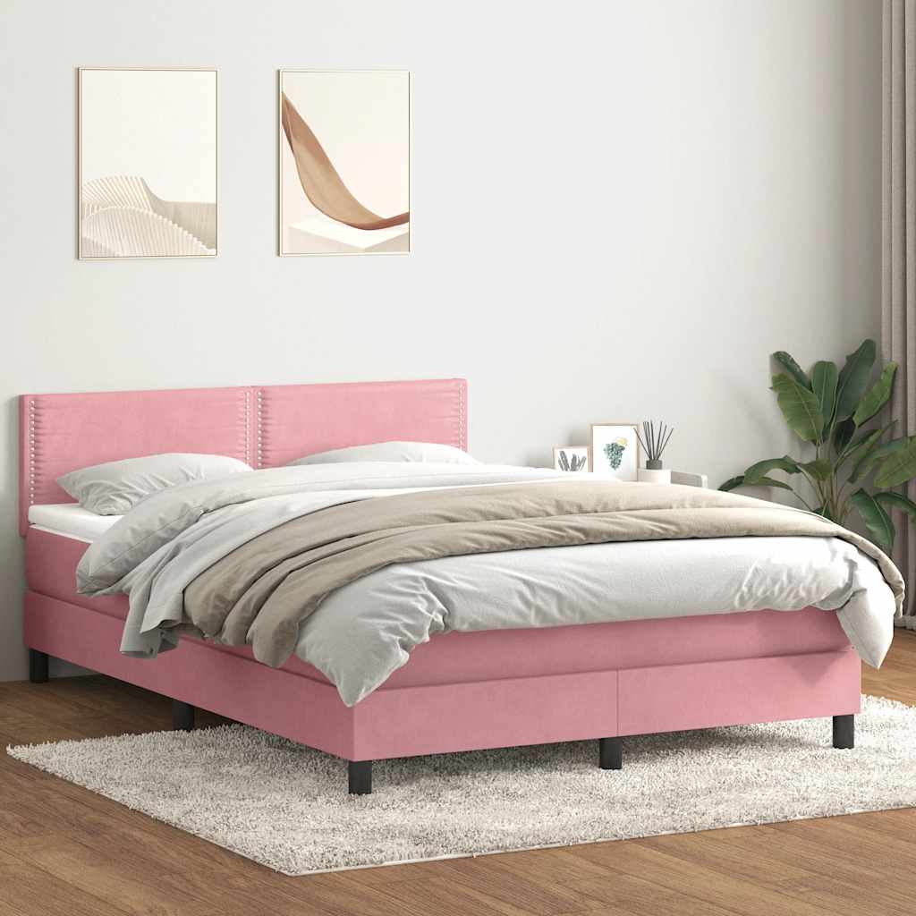 Boxspringbett Mit Matratze Samt Rosa