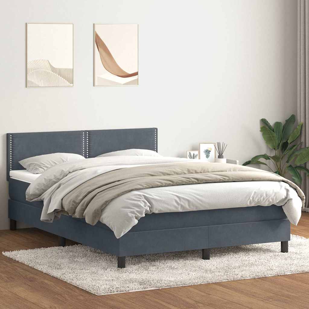 Boxspringbett Mit Matratze Samt Dunkelgrau