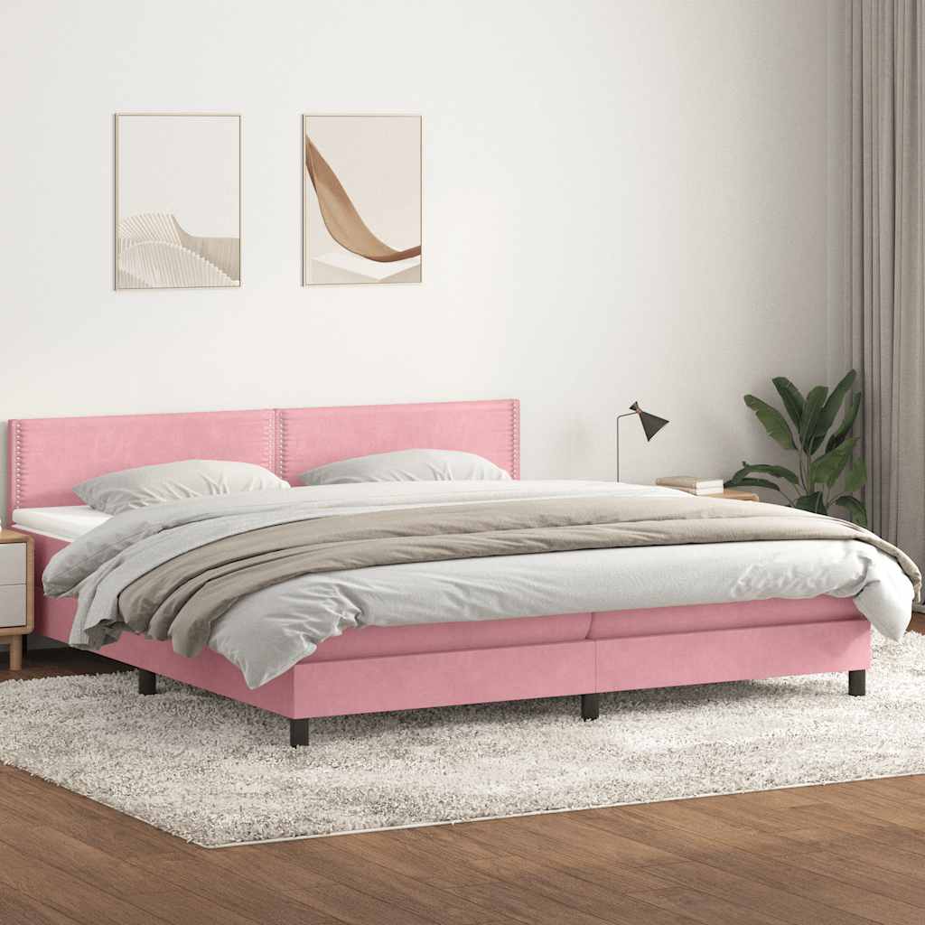 Boxspringbett Mit Matratze Samt Rosa