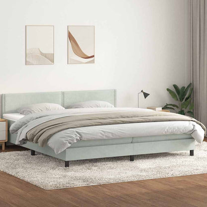 Boxspringbett Mit Matratze Samt Hellgrau