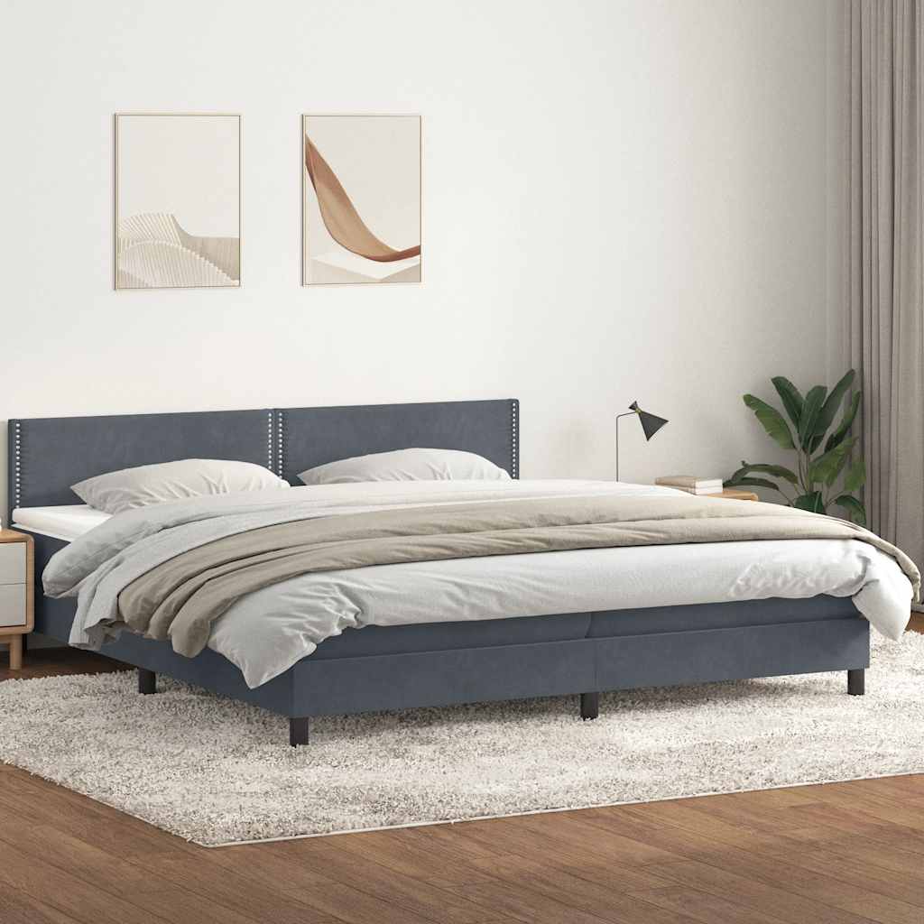 Boxspringbett Mit Matratze Samt Dunkelgrau