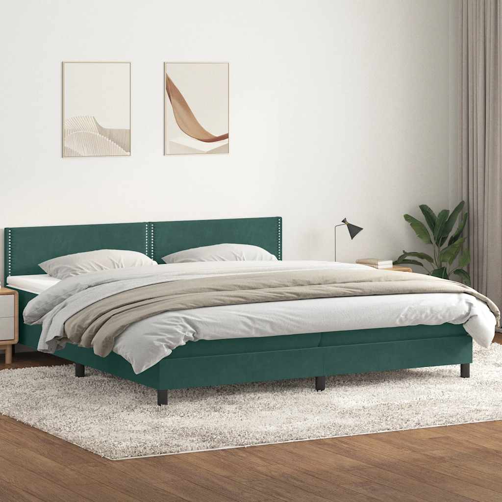 Boxspringbett Mit Matratze Samt Dunkelgrün