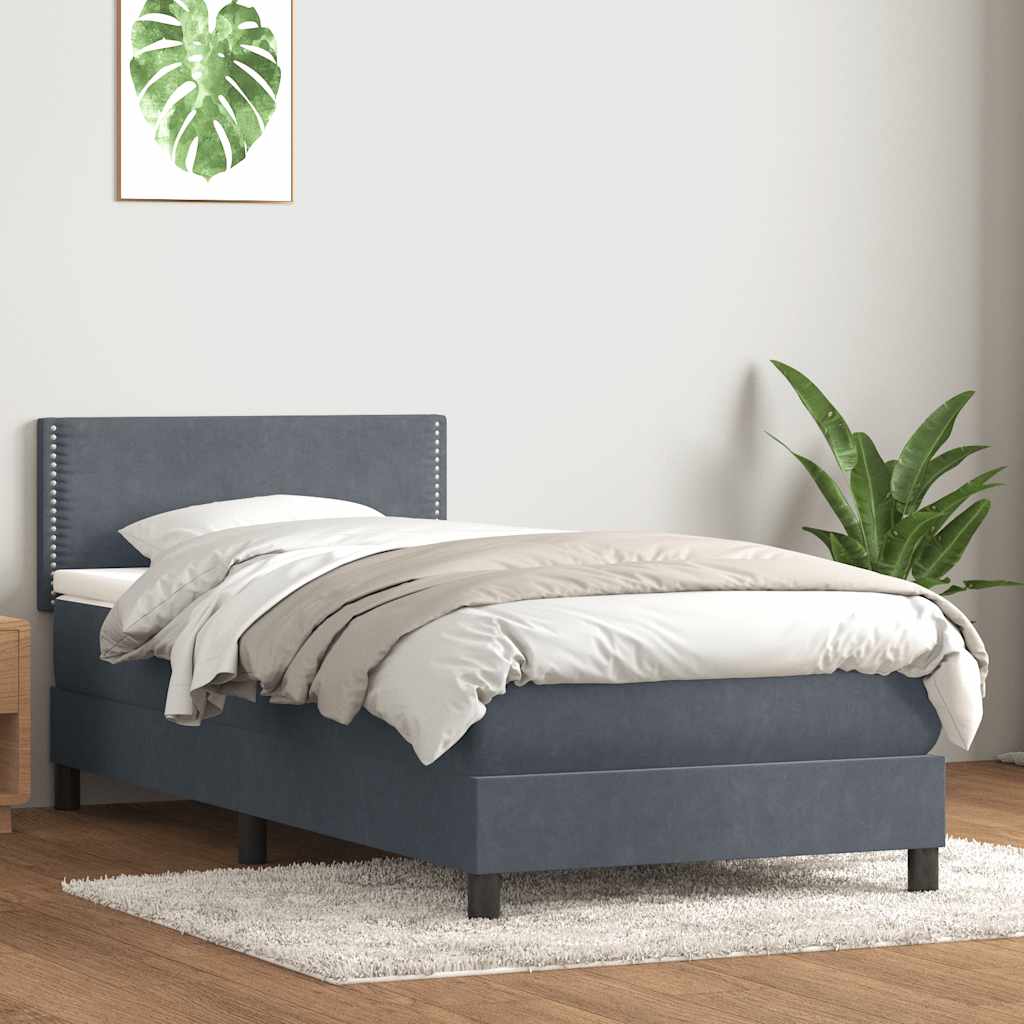 Boxspringbett Mit Matratze Samt Dunkelgrau