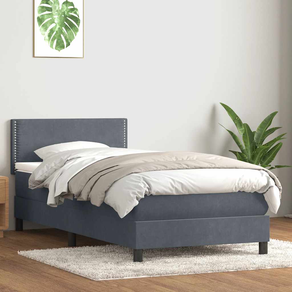 Boxspringbett Mit Matratze Samt Dunkelgrau