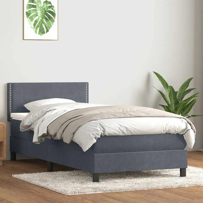Boxspringbett Mit Matratze Samt Dunkelgrau