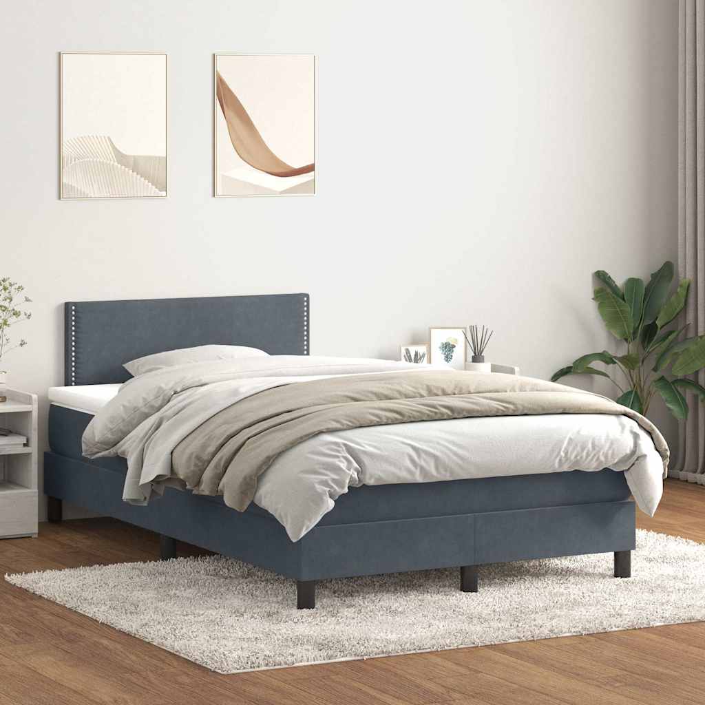 Boxspringbett Mit Matratze Samt Dunkelgrau