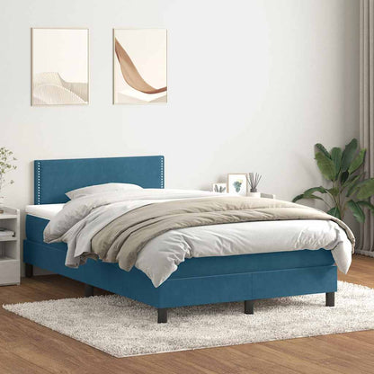 Boxspringbett Mit Matratze Samt Dunkelblau