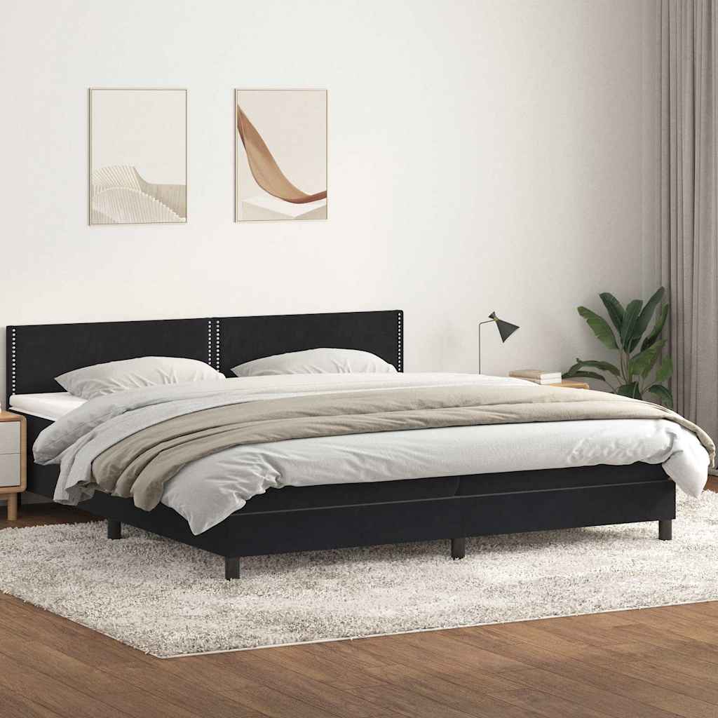 Boxspringbett Mit Matratze Samt Schwarz