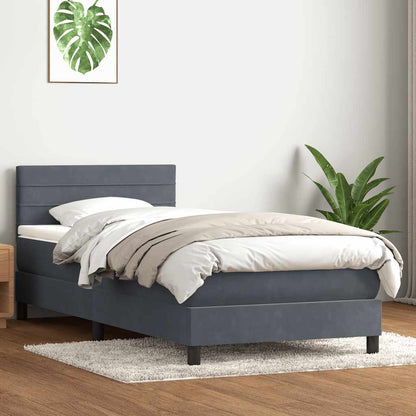 Boxspringbett Mit Matratze Samt Dunkelgrau