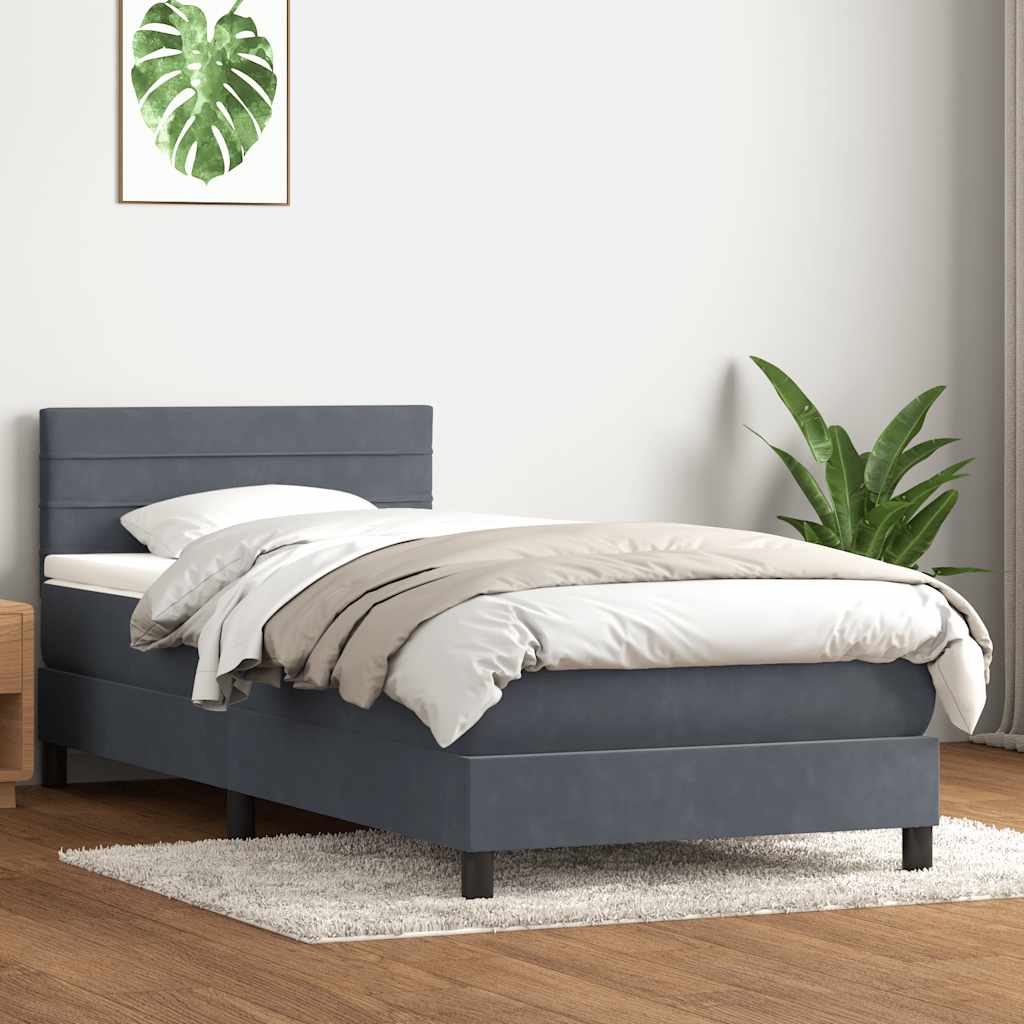 Boxspringbett Mit Matratze Samt Dunkelgrau