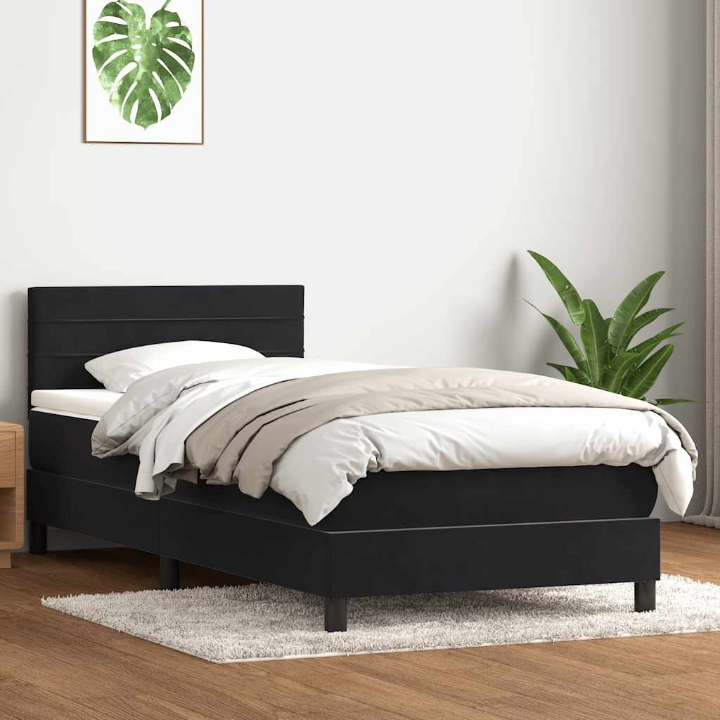 Boxspringbett Mit Matratze Samt Schwarz