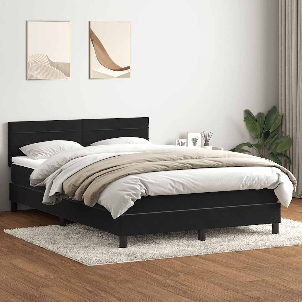 Boxspringbett Mit Matratze Samt Schwarz