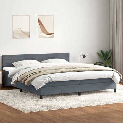 Boxspringbett Mit Matratze Samt Dunkelgrau